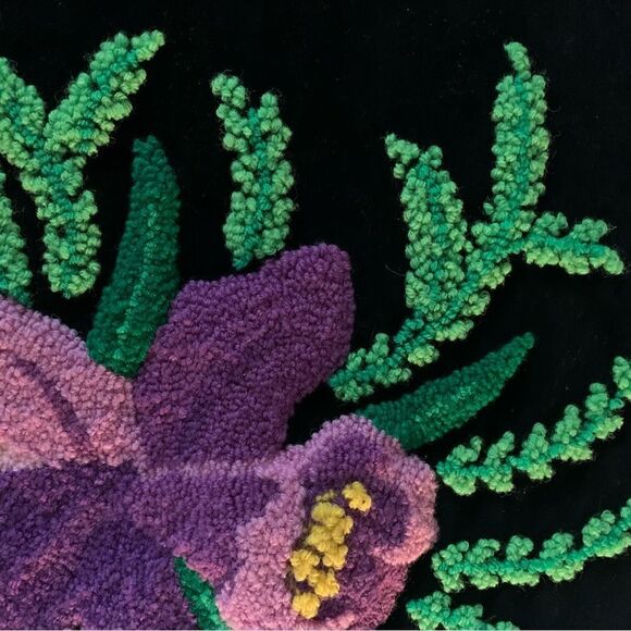 Vintage Needle Punch Floral Pillow Cover - Picture 3 of 6